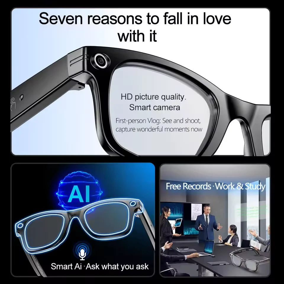 Moktan Sabai AI Camera Smart Glasses Color-Changing Translation Photo Video Recording Sunglasses