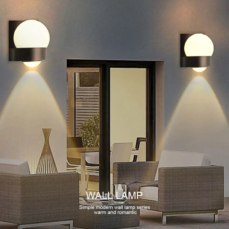 Moktan Sabai IP66 Waterproof LED Wall Light 8W Outdoor Indoor Lamp for Porch Balcony