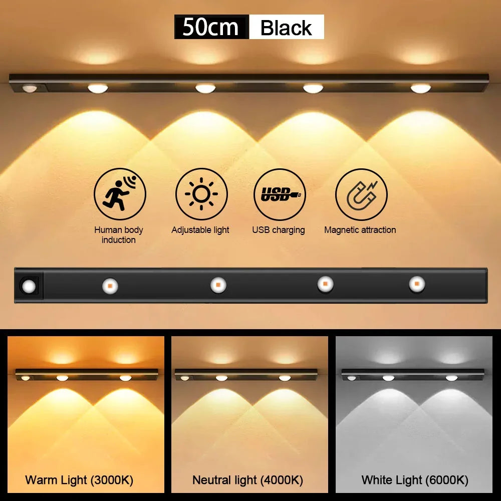Moktan Sabai Motion Sensor Light Wireless USB LED Night Light for Under Cabinet Lighting