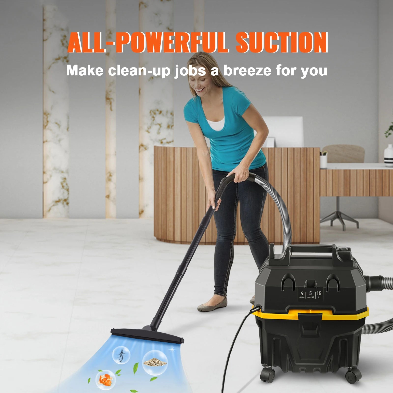 Moktan Sabai 15L Wet Dry Vacuum Cleaner 1200W Strong Suction Air Blower for Car Home