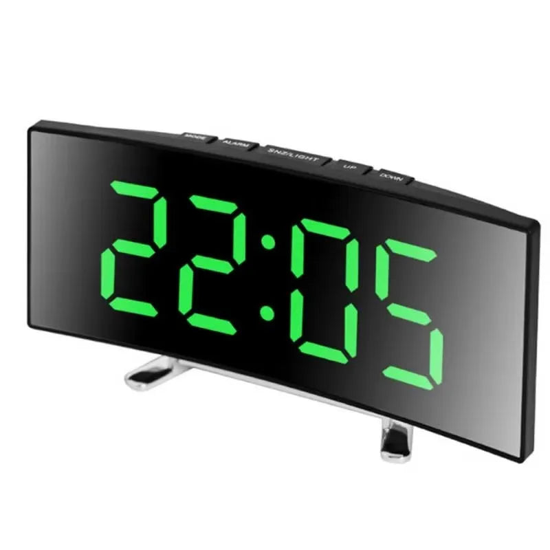 Moktan Sabai LED Mirror Alarm Clock Large Curved Digital Desktop Smart Silent Living Room G2234C