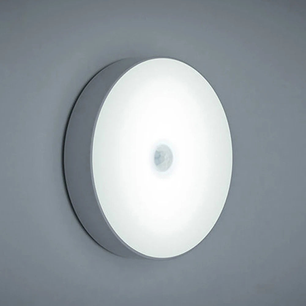 Moktan Sabai Motion Sensor Magnetic LED Night Light USB Rechargeable Wireless Closet Cabinet Lamp White with Switch