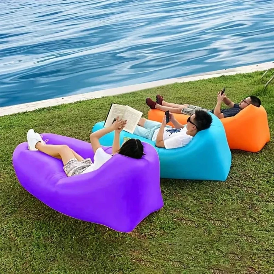 Moktan Sabai Inflatable Sofa Air Lounger Portable Camping Mat Beach Recliner Outdoor Chair