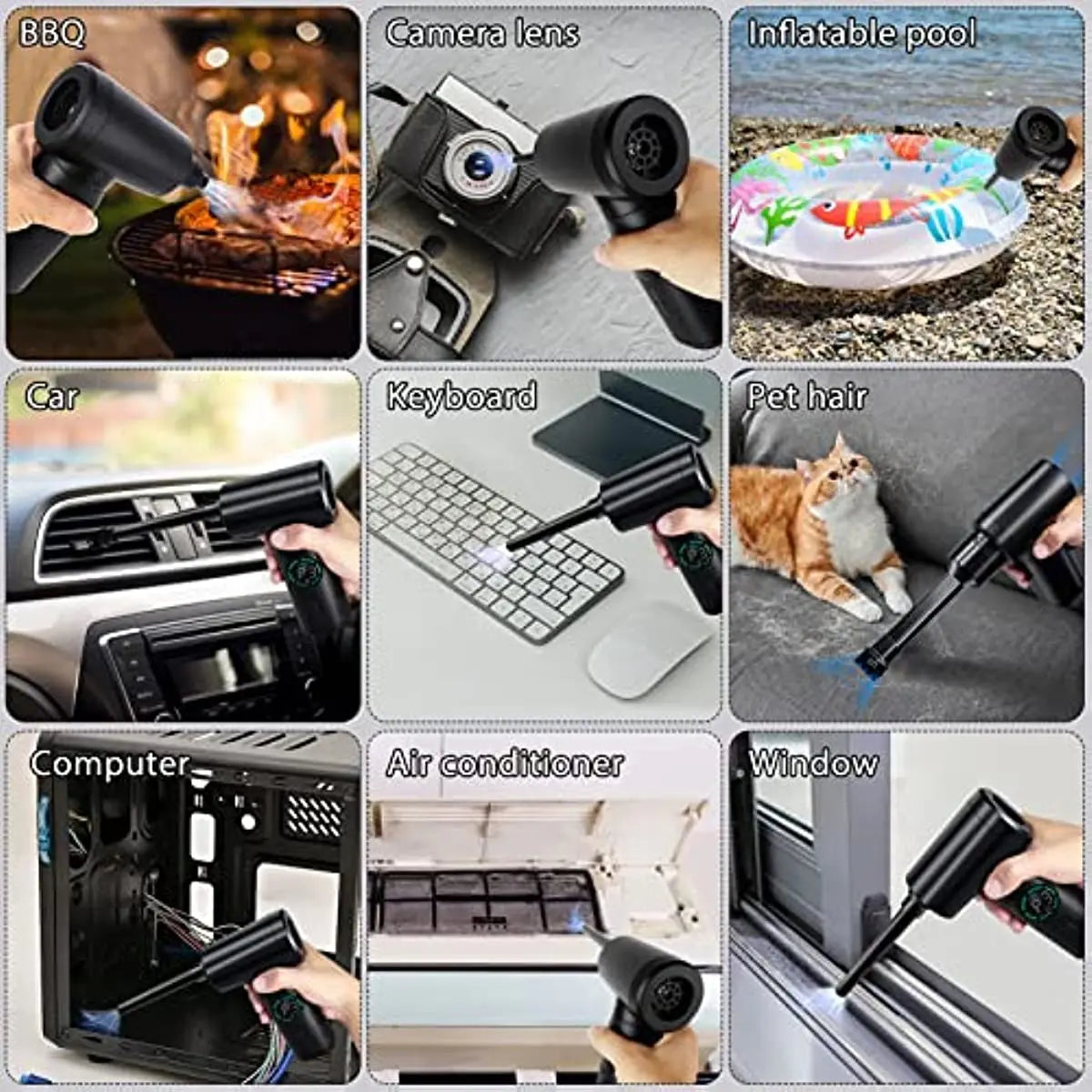 Moktan Sabai 7500mAh Portable Air Duster – Cordless Compressed Blower & Vacuum for PC Keyboards