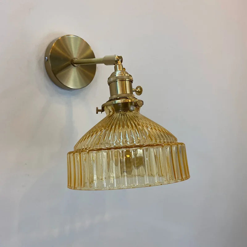 Moktan Sabai Green Glass Wall Sconce – Art Deco Light for Living Room, Hallway & Bedroom