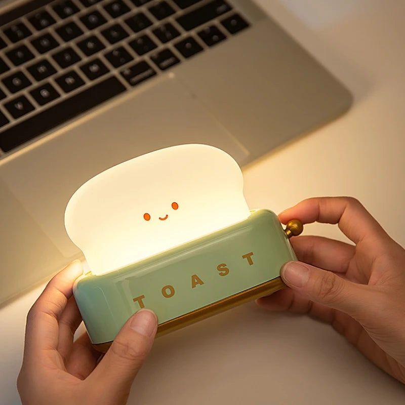 Moktan Sabai Toast Night Light LED Bedside Desk Lamp USB Rechargeable Cute Bedroom Gift