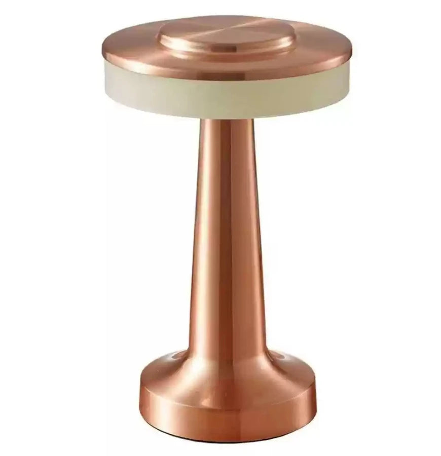 Moktan Sabai Metal Touch Table Lamp USB Rechargeable Portable Bedside Night Light for Bar Rose red