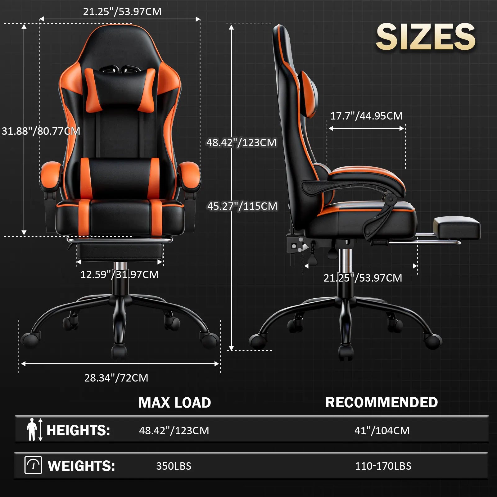 Moktan Sabai Gaming Chair with Footrest Reclining PU Leather Ergonomic Office Desk Chair