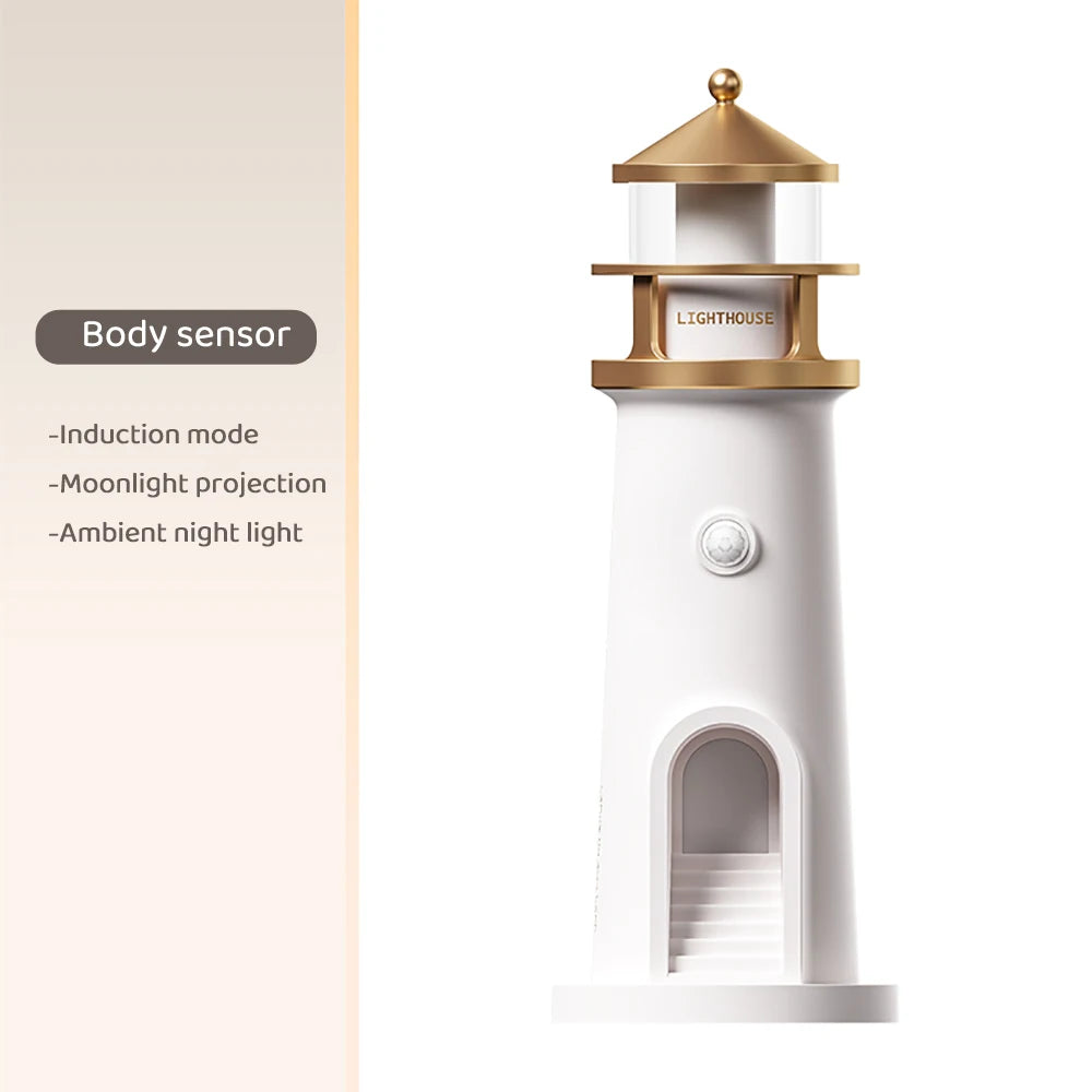 Moktan Sabai Moon Projection Night Light Lighthouse Lamp Motion Sensor Dimmable Bluetooth Gift
