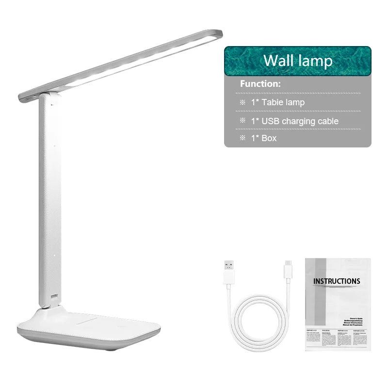 Moktan Sabai LED Eye Protection Desk Lamp Double Head Rechargeable Dimmable Light for Study 1-headed plug in