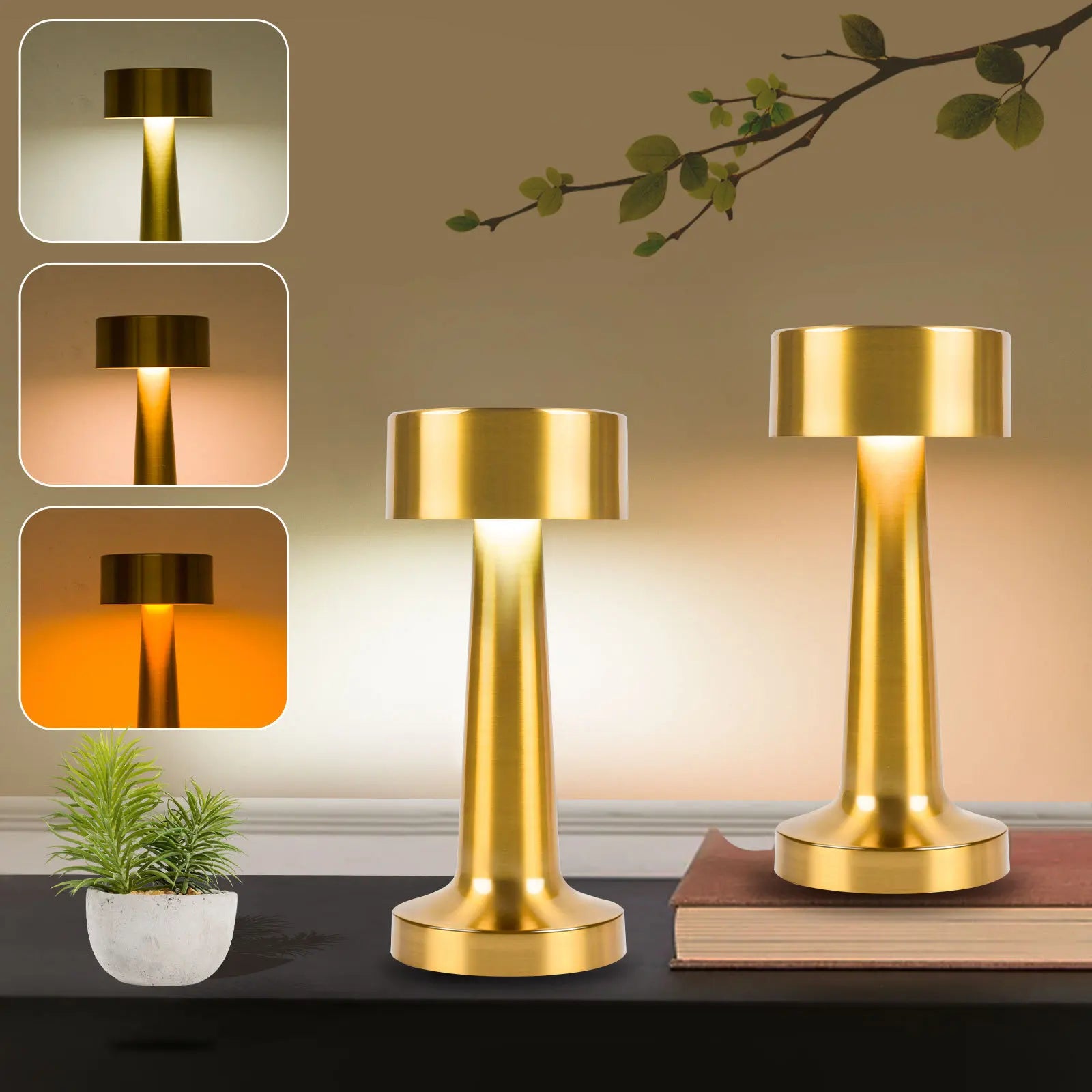 Moktan Sabai Rechargeable LED Touch Table Lamp USB Desk Light for Bedroom Bar Mood Lighting