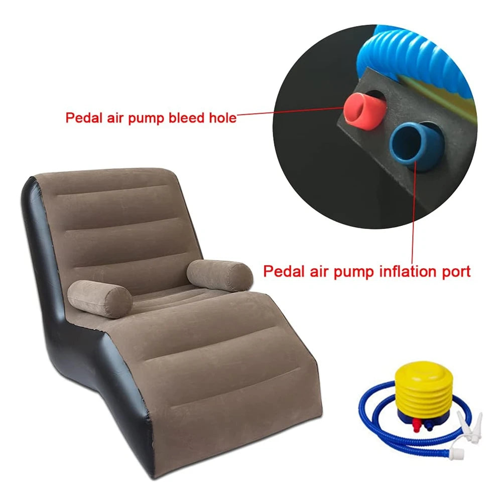 Moktan Sabai Folding Lazy Sofa Inflatable Lounge Chair Thick Durable Gaming Lounger Air Bed Seat
