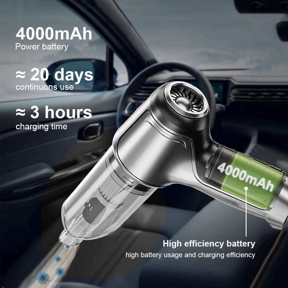 Moktan Sabai Car Handheld Vacuum Cleaner – 95000PA High Power Wireless Cordless Cleaner