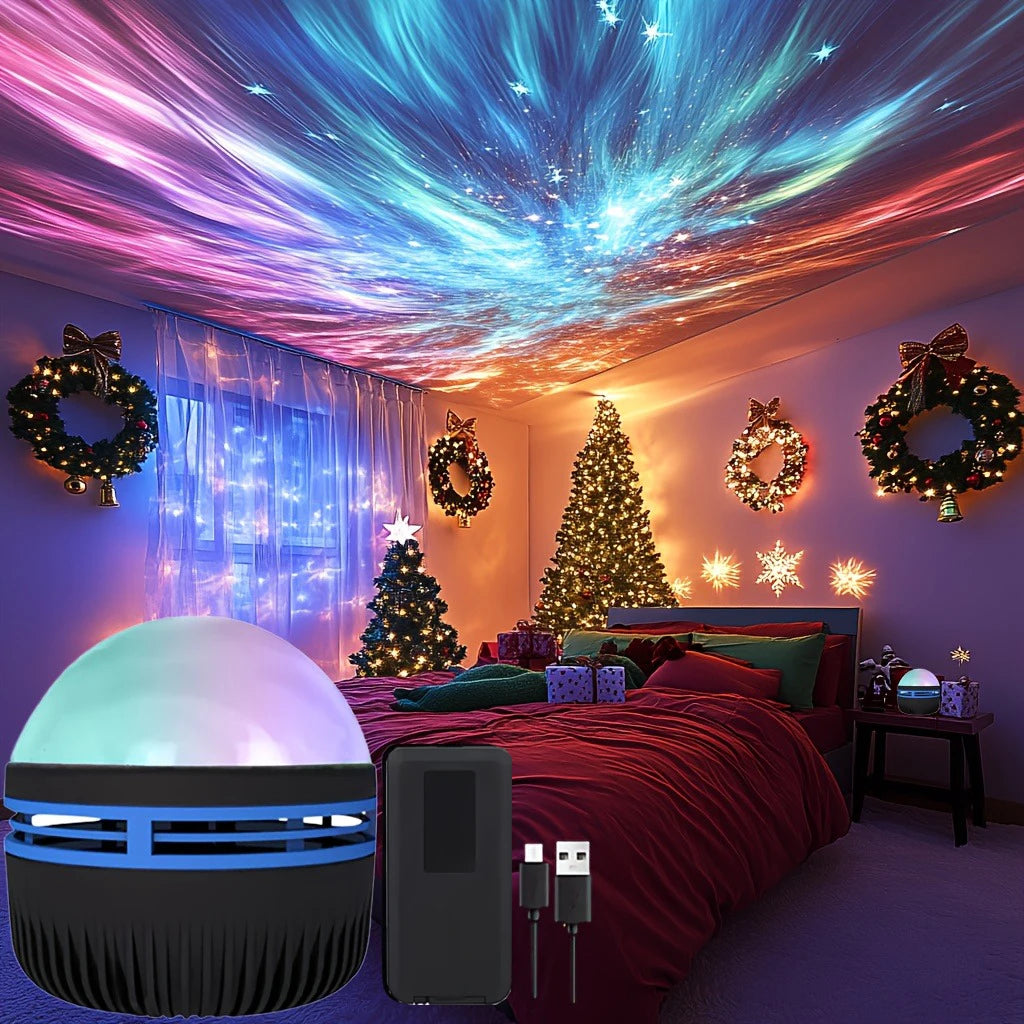 Moktan Sabai LED Northern Lights Projection Lamp Aurora Borealis USB Remote Color-Changing Light