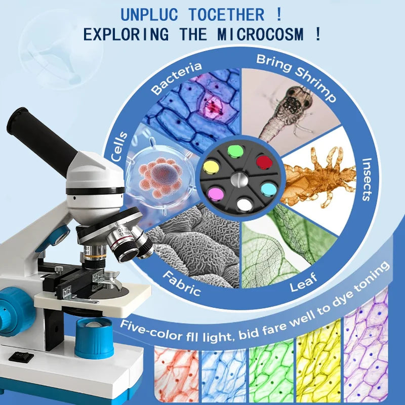 Moktan Sabai Student Microscope Dual LED with Moving Slide Stage for School Home Lab