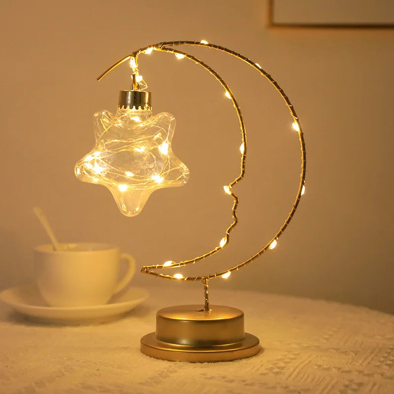 Moktan Sabai Moon Star LED Night Light Heart Iron Decor Indoor Lamp Gift Bedroom Ornament