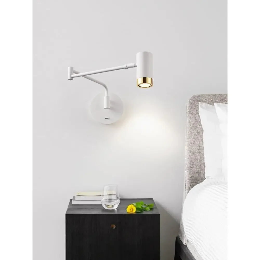Moktan Sabai Modern Adjustable Wall Sconce Telescopic Reading Lamp Bedroom Living Room