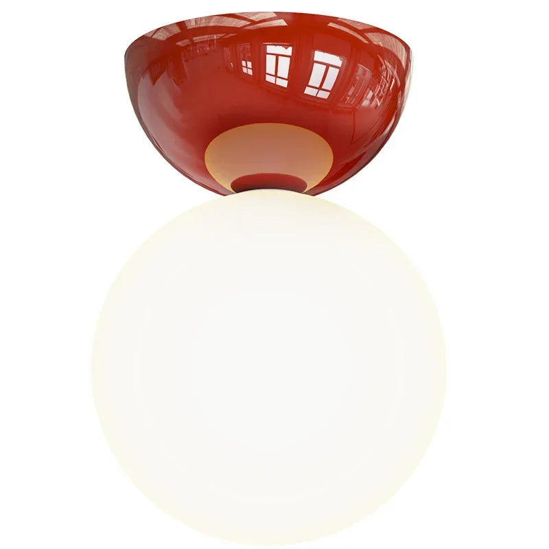 Moktan Sabai Bauhaus Dome Ceiling Light Cream Flush Mount Lamp for Hallway Balcony Entryway