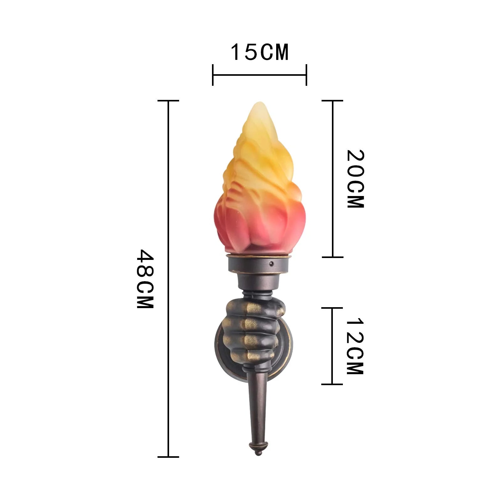 Moktan Sabai Pack of 2 Rustic Outdoor Wall Lights LED Flame Torch Lamps E27 Garden Lighting