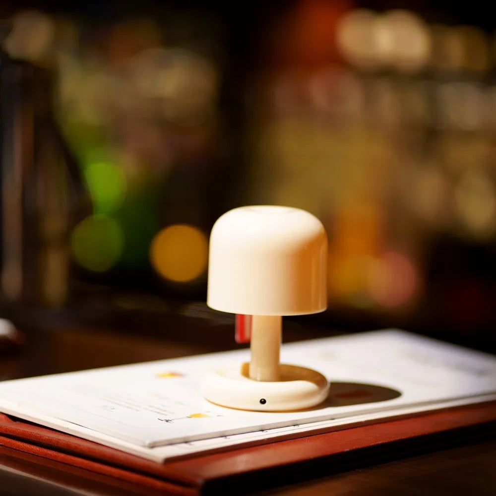 Moktan Sabai Sunset Night Lamp Mushroom LED Rechargeable Mini Desktop Light for Home Bedroom Decor