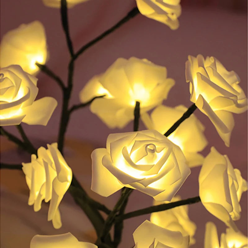 Moktan Sabai 108LED Rose String Table Lamp | USB Powered Romantic Night Light for Party Decor