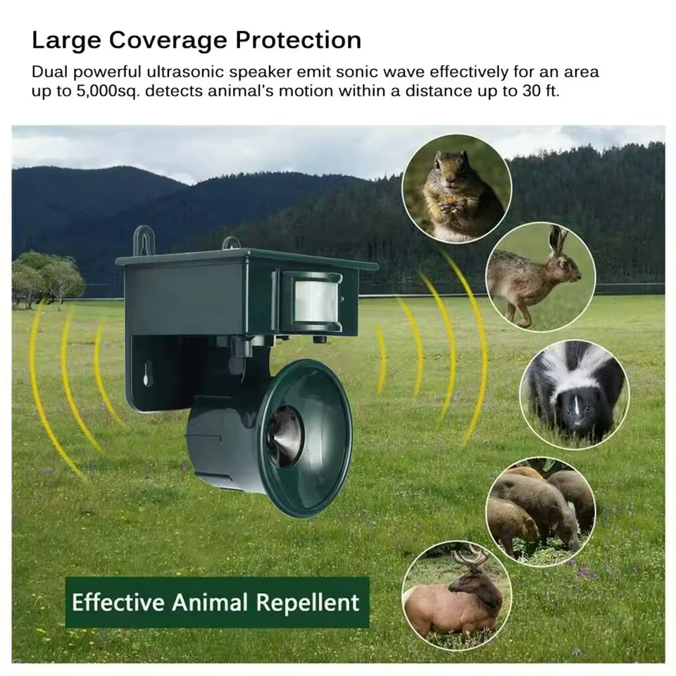Moktan Sabai Solar Powered Bird Repeller Motion Sensor Ultrasonic Bird Deterrent