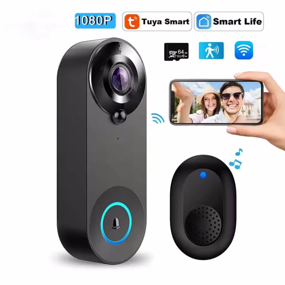 Moktan Sabai 1080P Smart Video Doorbell WiFi Camera PIR Motion Detection Two Way Audio