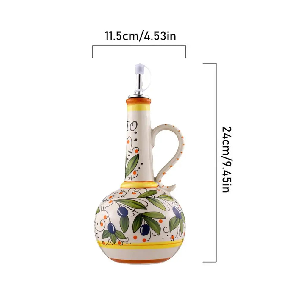 Moktan Sabai Ceramic Olive Oil Bottle | Mediterranean Dispenser