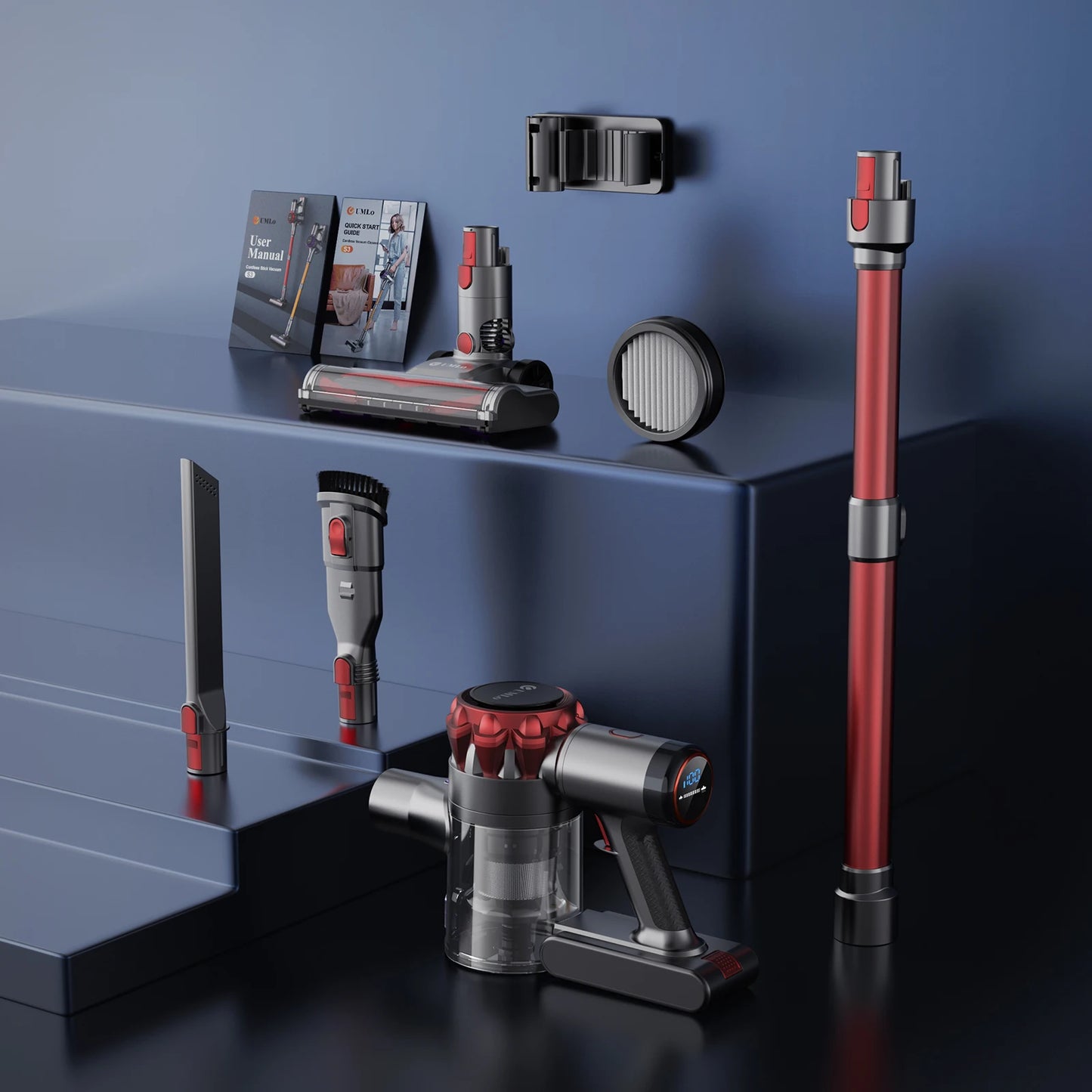 Cordless Hardwood Floor Vacuum Cleaner Lightweight Multi Surface with Smart Control