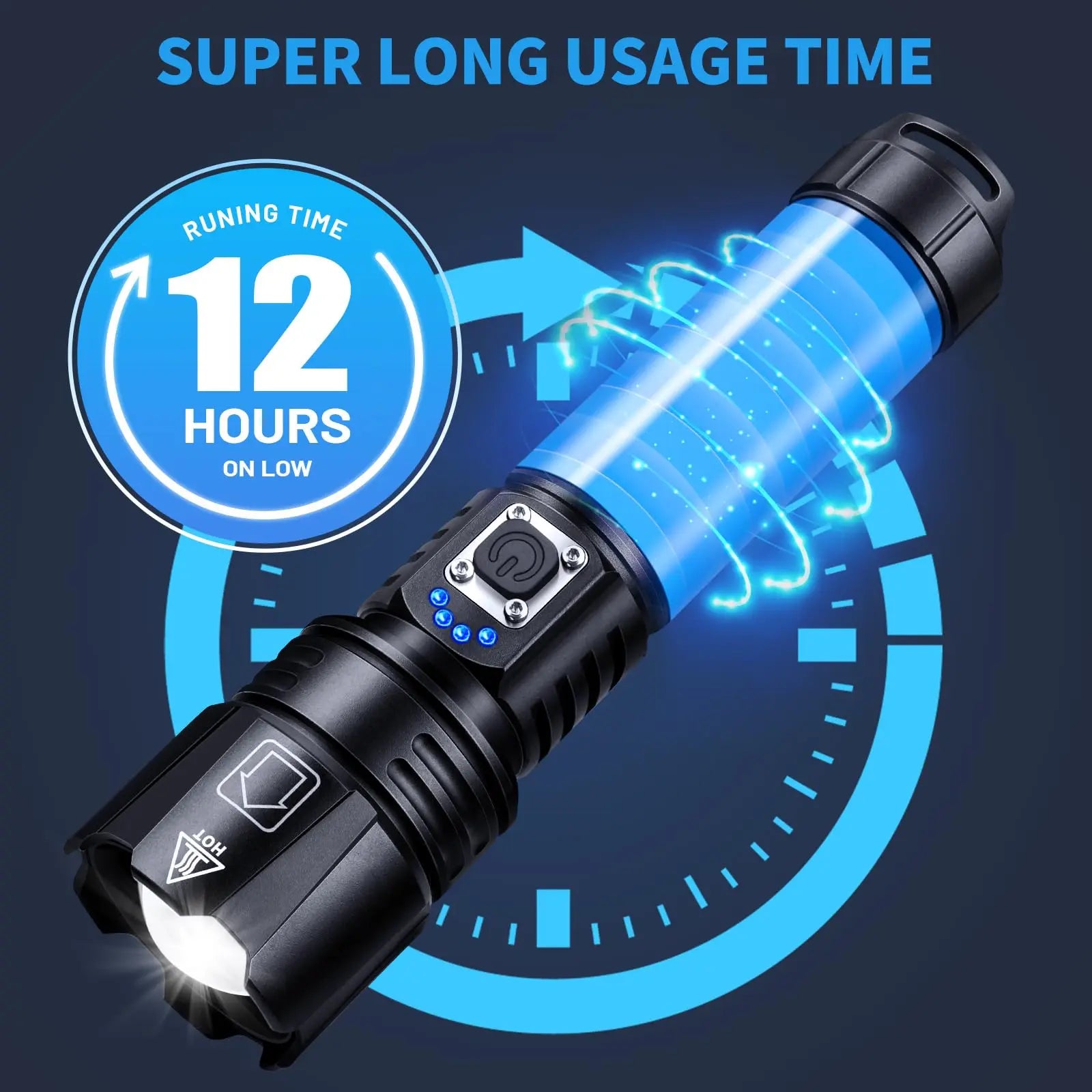 Moktan Sabai Rechargeable High Lumen LED Flashlight Waterproof 5 Modes Bright Torch