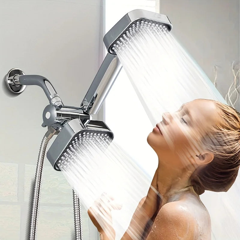 Moktan Sabai High-Flow 2-in-1 Handheld & Rain Shower Head Set Square Wall-Mounted Bathroom