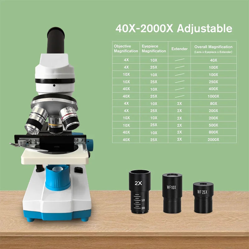 Moktan Sabai Student Microscope Dual LED with Moving Slide Stage for School Home Lab