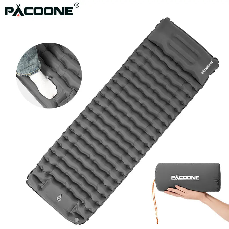 Moktan Sabai PACOONE Inflatable Camping Mattress with Pillow Ultralight Air Sleeping Pad Pump