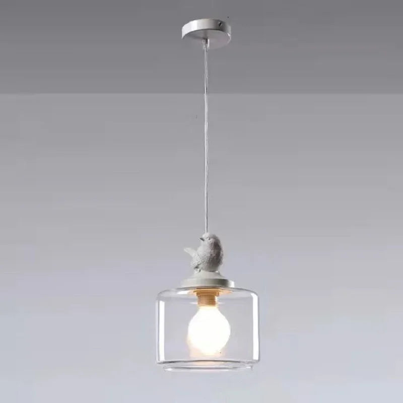 Moktan Sabai Bird Glass Pendant Light E27 Hanging LED Lamp Dining Kitchen Bedroom Decor
