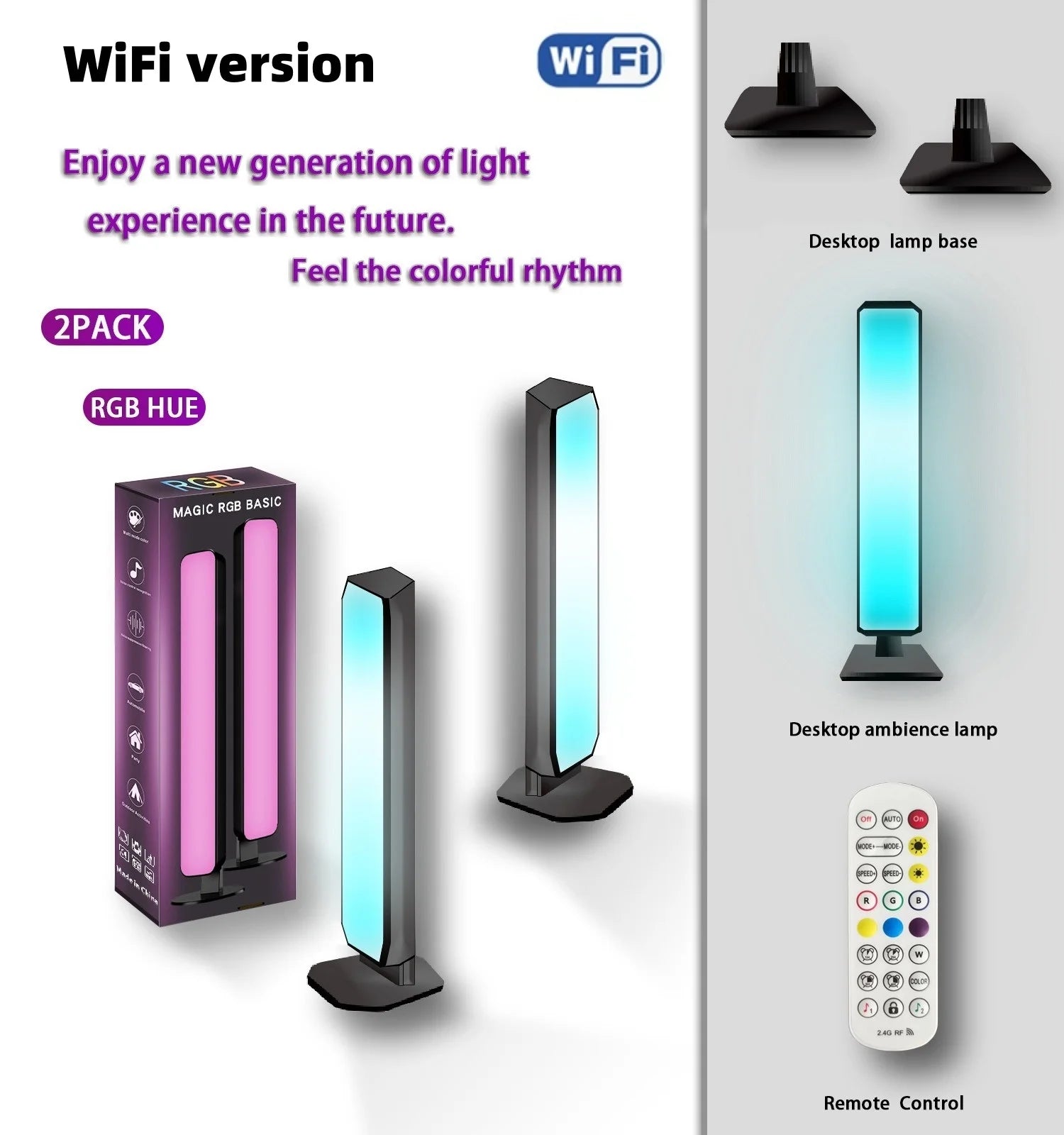 Moktan Sabai Smart RGB Atmosphere Light App Control Music Sync Lamp for Car TV Gaming Desk