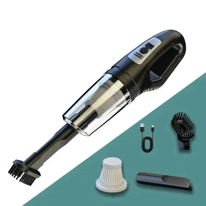 Moktan Sabai 120W Cordless Car Vacuum Cleaner Powerful Suction USB Rechargeable for Pet Hair Black