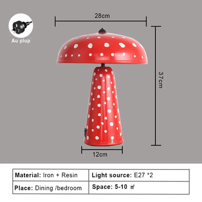 Touch LED Mushroom Table Lamp Night Light Wireless Charging Bedside Desk Lamp