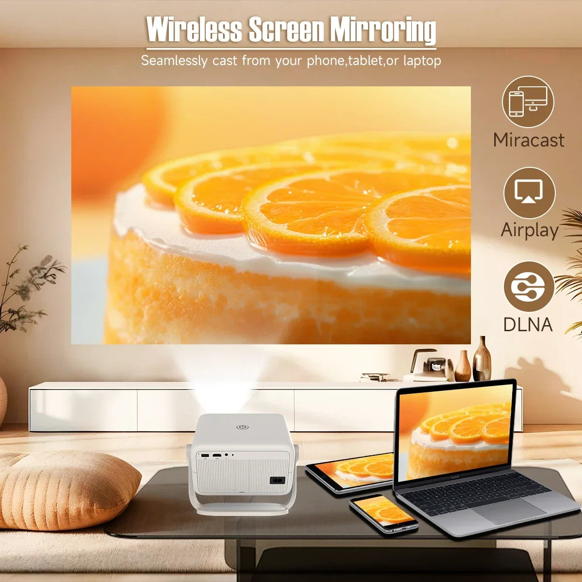 Moktan Sabai 1080P 4K Projector 650ANSI Android 11 Auto Focus WiFi6 BT5.2 Portable Outdoor