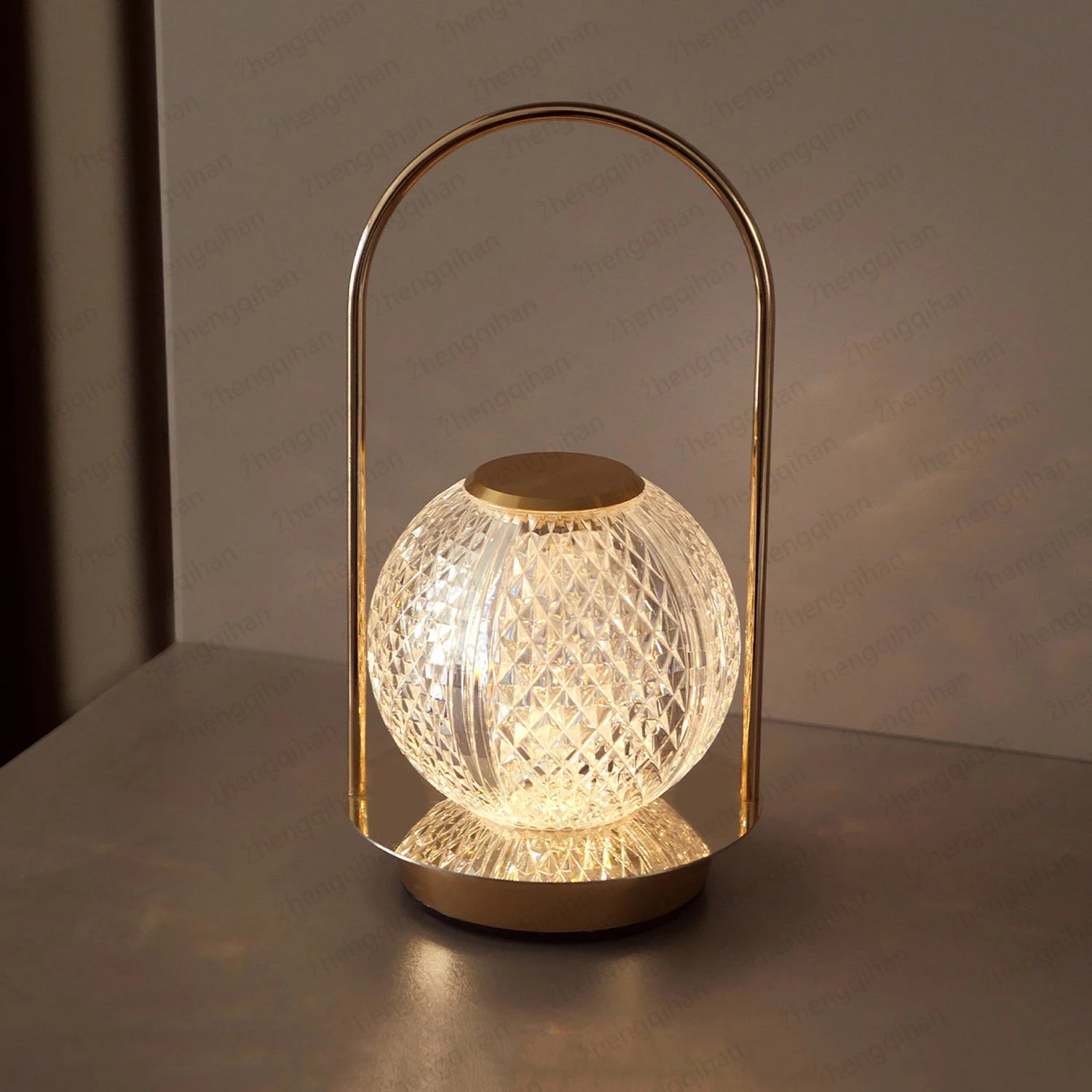 Moktan Sabai Wireless Crystal LED Table Lamp – Rechargeable Touch Night Light for Bedroom Bar B5