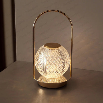 Wireless Crystal LED Table Lamp – Rechargeable Touch Night Light for Bedroom Bar