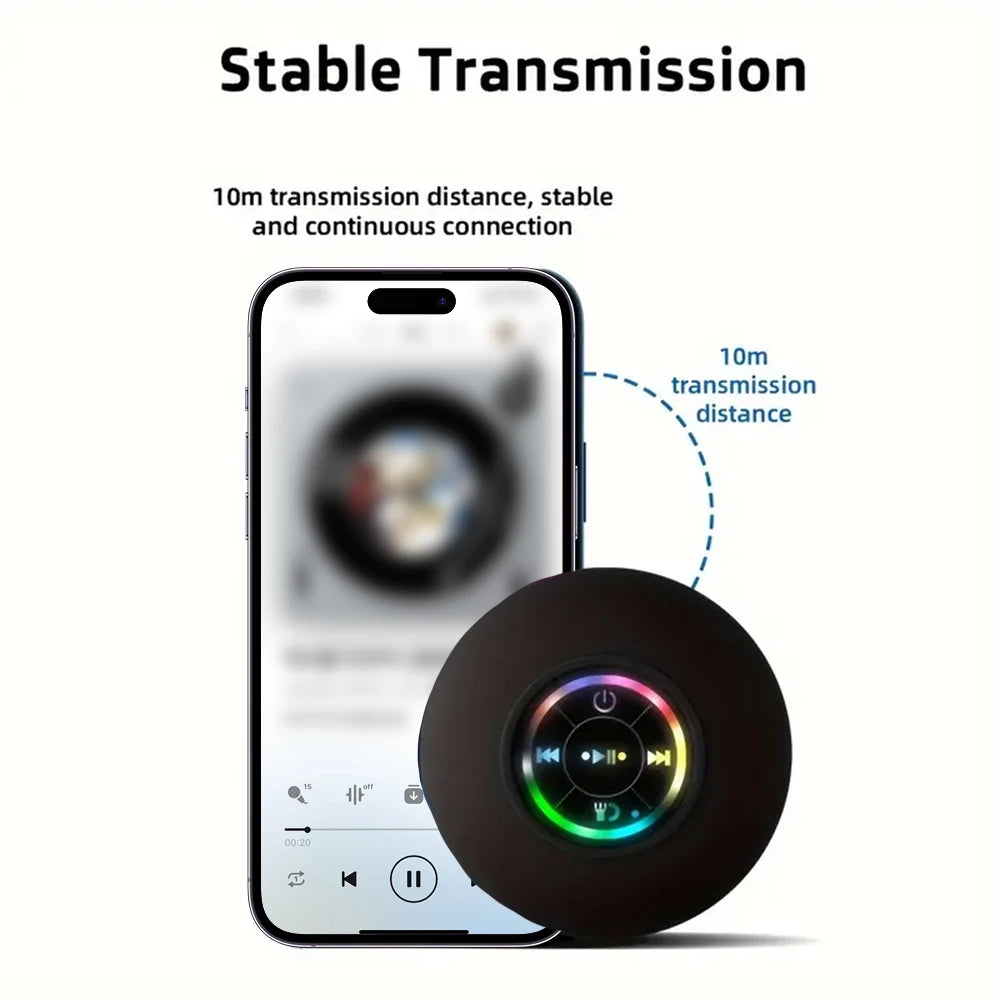 Moktan Sabai Portable Waterproof Bluetooth Speaker with LED Light Suction Cup Outdoor