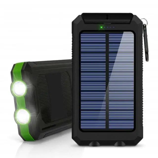 Moktan Sabai Solar Power Bank 20000mAh Portable Charger External Battery LED Light for Phones green