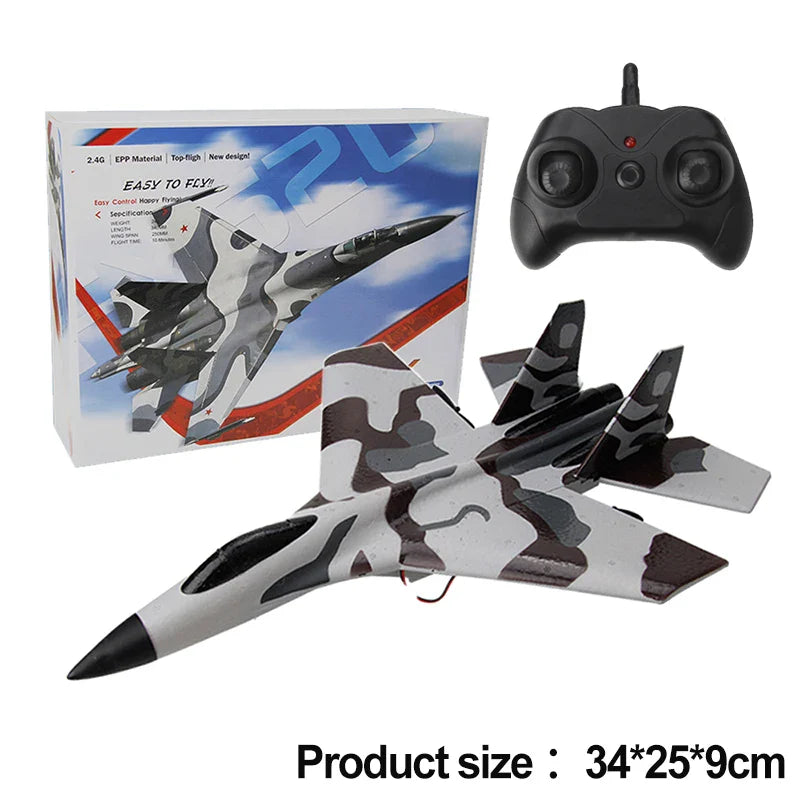 Moktan Sabai Kids RC Airplane 2.4GHz Fighter Jet Glider Remote Control Plane Camouflage