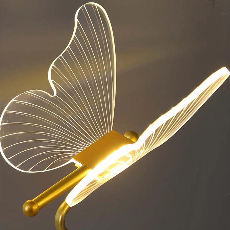 Nordic Butterfly Table Lamp LED USB Bedside Desk Light Bedroom Home Decor
