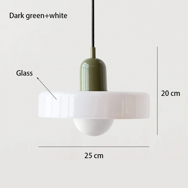 Moktan Sabai Nordic Bauhaus Glass Chandelier – Retro Dining Room Pendant Light for Living Room White3 110V