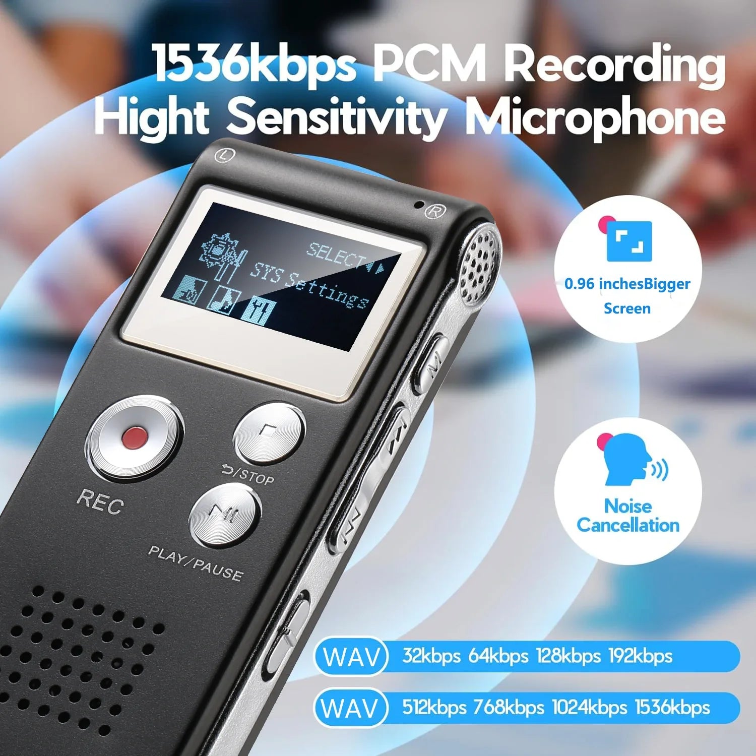 Moktan Sabai Voice Activated Digital Recorder Portable Lecture Audio Recorder N28
