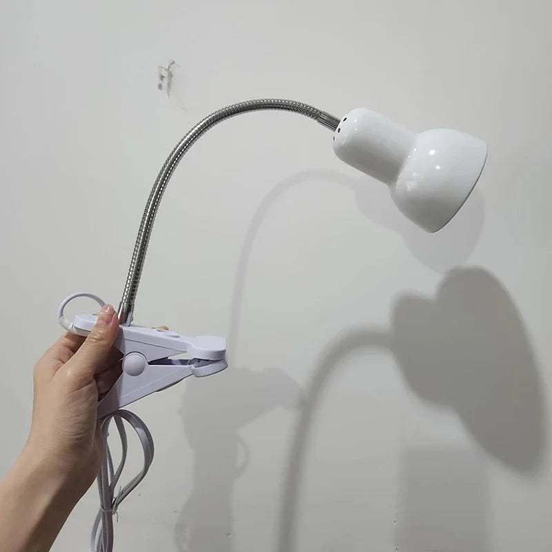 Moktan Sabai E27 Clip Desk Lamp Adjustable Gooseneck Clamp Light for Bedside Bookshelf