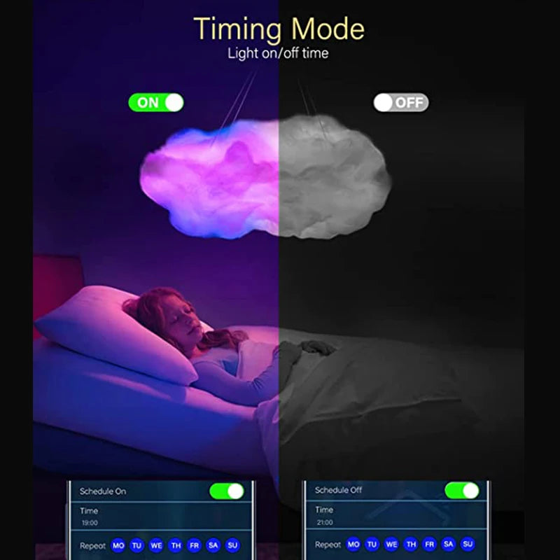 Moktan Sabai 3D Cloud LED Lamp Multicolor Bedroom Light Music Sync Thunder Clouds Smart USB