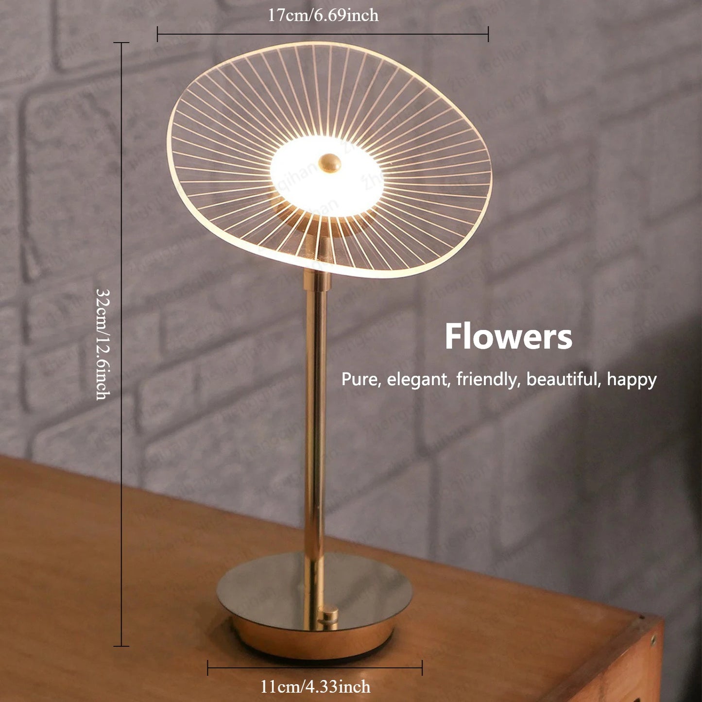 Touch Sensor LED Table Lamp USB Rechargeable Wireless Bedside Reading Light