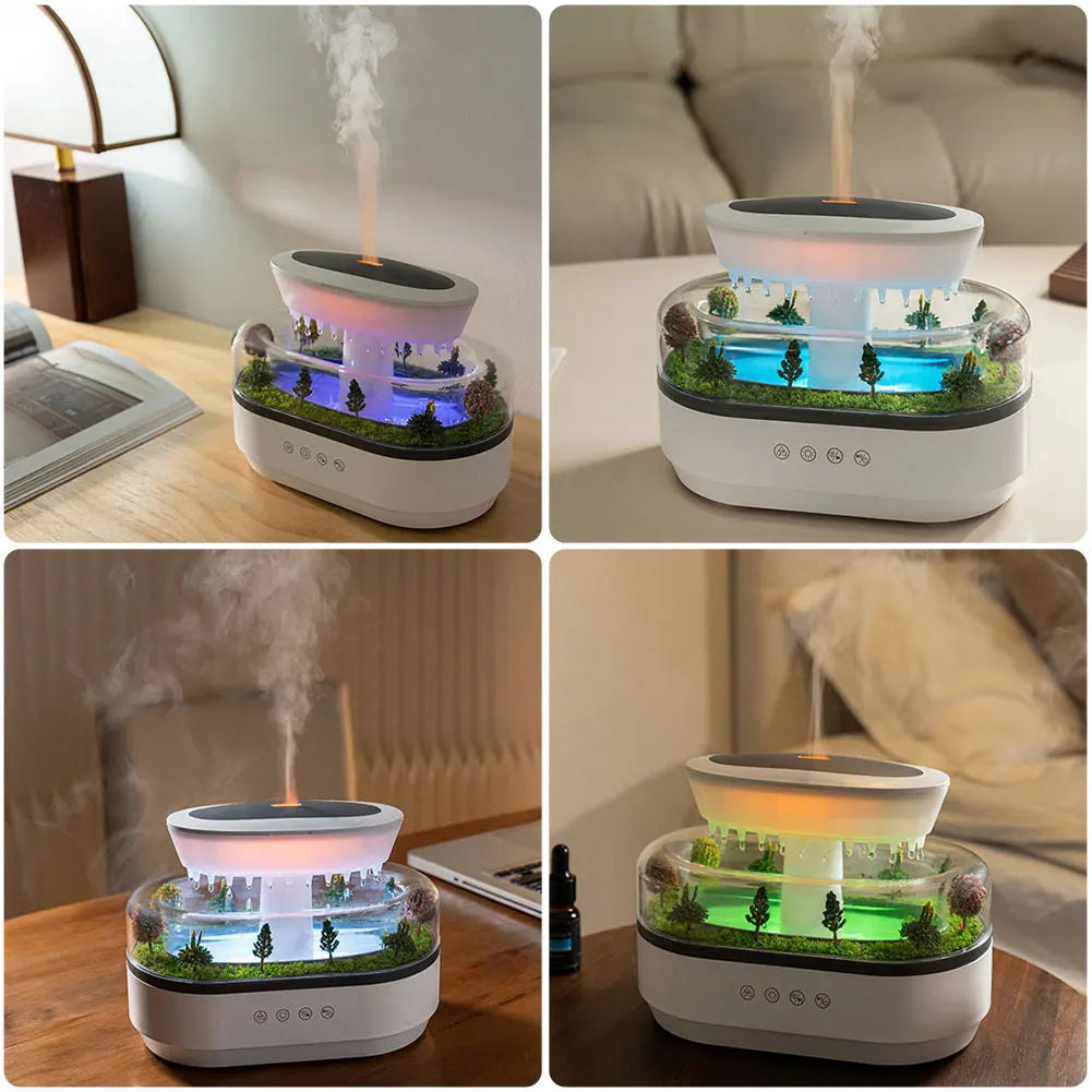 Moktan Sabai Cloud Rain Humidifier Rainfall Aromatherapy Diffuser with 7 Color Light for Home